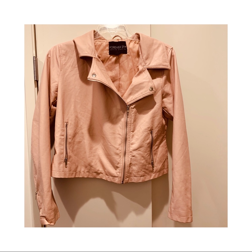 Forever 21 Plus Blush Pink Faux Leather Jacket